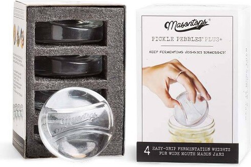 MASONTOPS MasontopsHandmadePicklePebblesPlusforWideMouthJarsPackof4