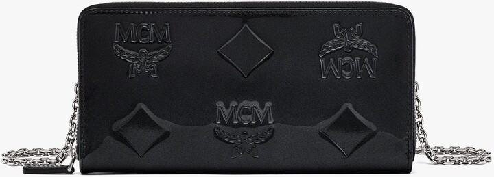 MCM Sigmund Long Bifold Wallet Visetos Large Black