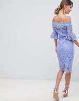 Thumbnail for your product : Paper Dolls Off Shoulder Crochet Dress With Frill Sleeves