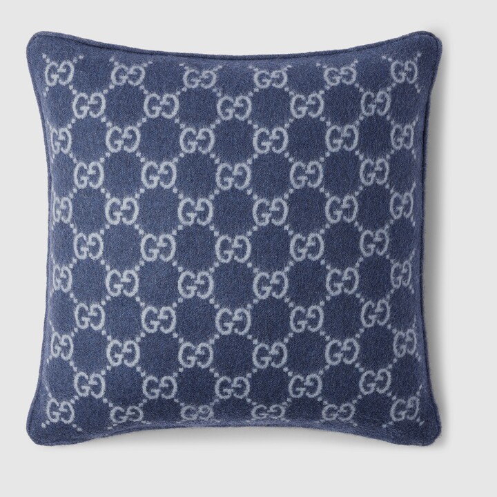 Gucci GG wool cashmere jacquard cushion