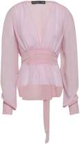 Thumbnail for your product : ALEXACHUNG Shirred Georgette Blouse