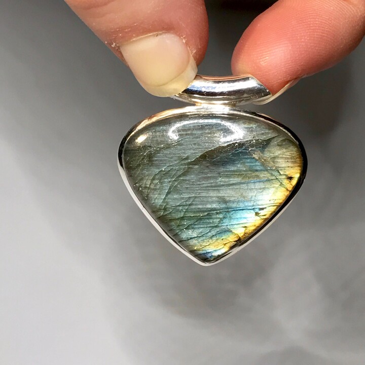 Etsy Labradorite Pendant - Sterling Silver Jewelry Blue Stone Birthstone Moldavite