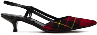 Michael Kors Collection Checked Woven Slingback Pumps
