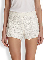 Thumbnail for your product : Alice + Olivia Zip-Back Floral Crocheted Shorts