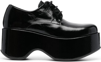 Paloma Barceló Classic Shiny Derby Shoes in Black Womens Shoes Flats and flat shoes Lace Up shoes and boots 