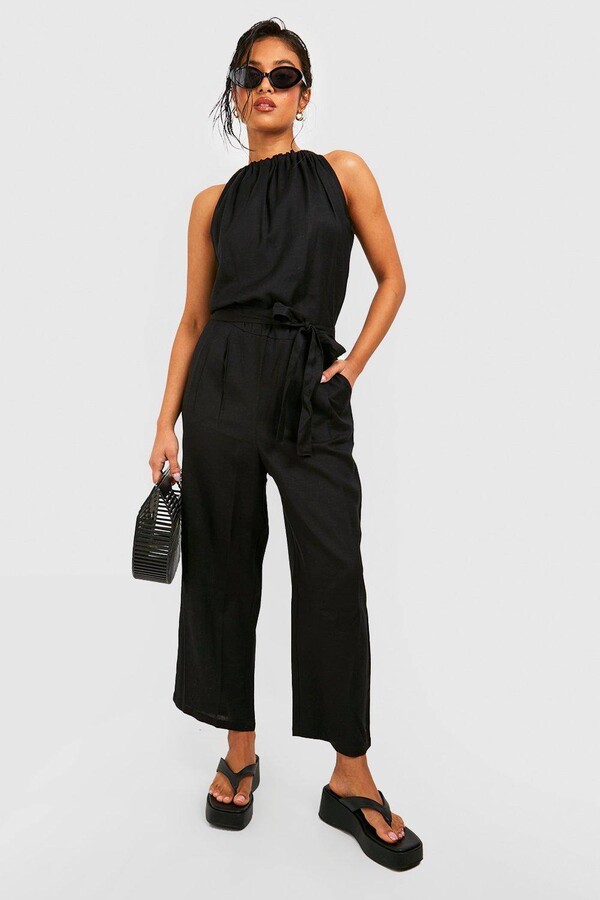 Black Linen Jumpsuit ShopStyle AU