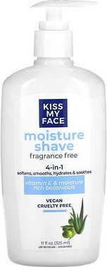 Kiss My Face Kiss My Face, 4 in 1 Moisture Shave, Fragrance Free, 11 fl oz (325 ml)