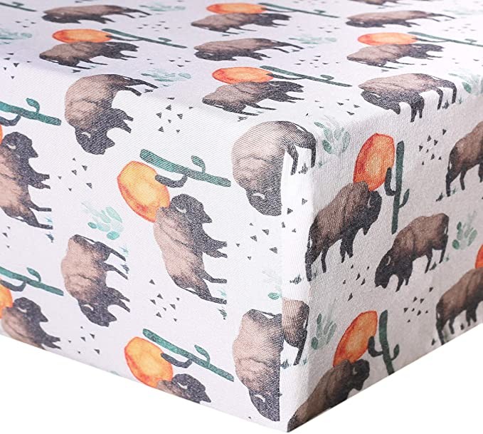Copper Pearl Premium Crib Sheet - Bison