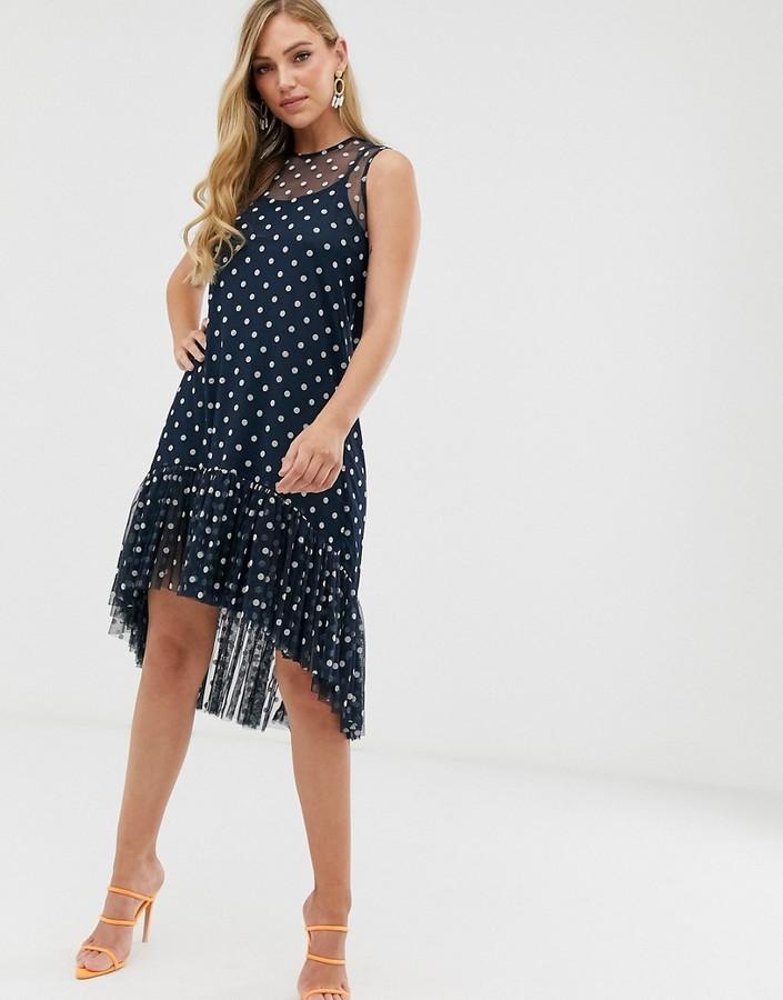 lace and beads navy dress