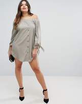Thumbnail for your product : AX Paris Plus Off Shoulder Dress With Tie Sleeves