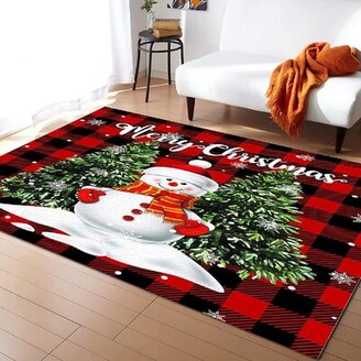 Area Rugs Carpet for Bedroom Floor Kitchen Rugs Pattern of Christmas Door mat Bedside Runner Rug Living Room Washable Non Slip 39×20in