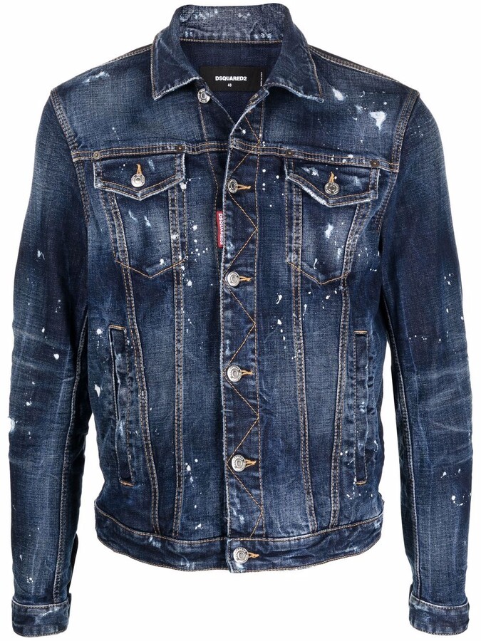 DSQUARED2 PaintSplattered Denim Jacket ShopStyle