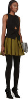 Thumbnail for your product : Balmain Khaki Pleated Cotton Skirt