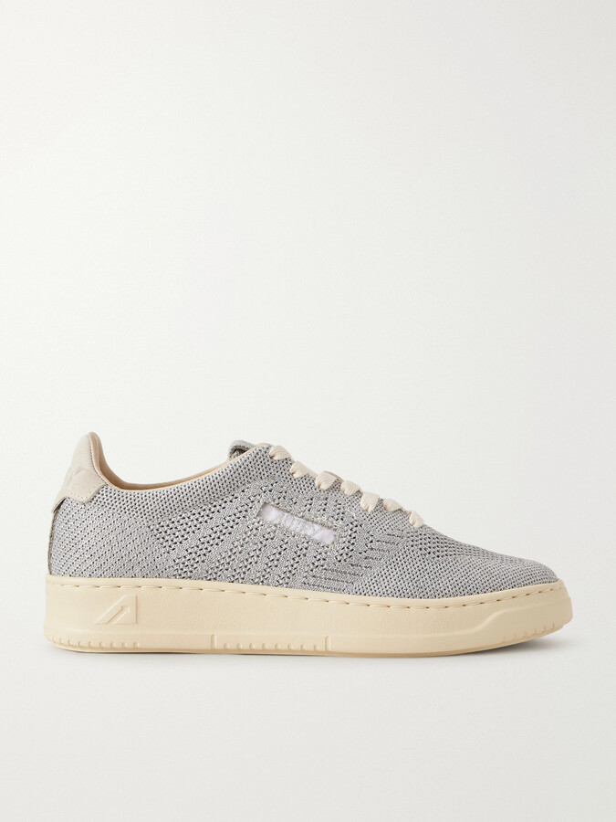 AUTRY Easyknit Suede-trimmed Metallic Knitted Sneakers - Gray