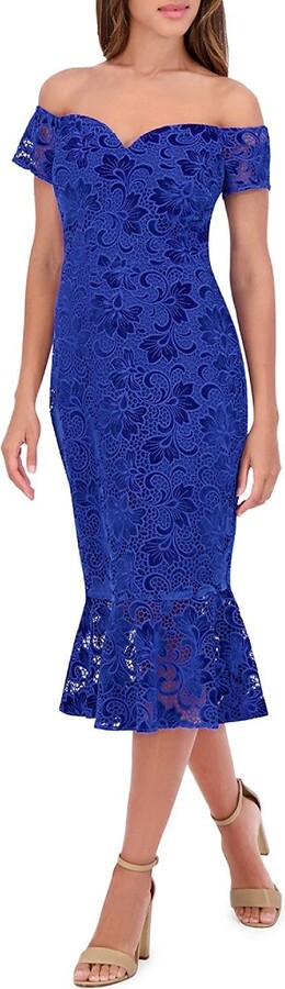Siena Velvet Lace Sweetheart Midi-Dress
