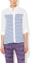 Thumbnail for your product : Ella Moss Chiffon Striped Shirt