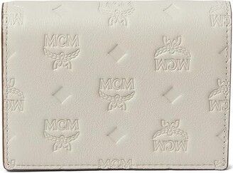 MCM Aren Embossed Logo Monogram Leather Chain Wallet