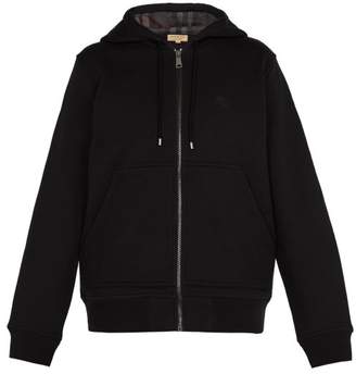 Burberry Hooded Cotton Blend Jersey Sweatshirt - Mens - Black