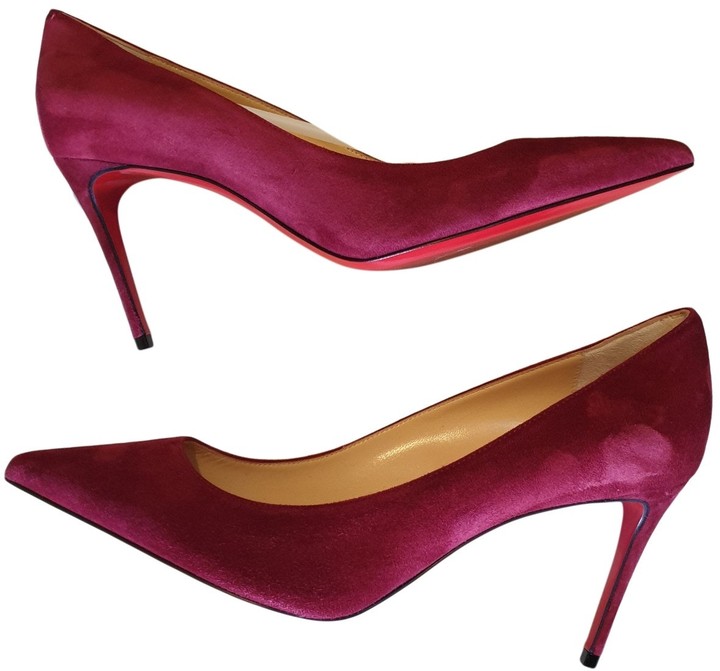 burgundy louboutin heels
