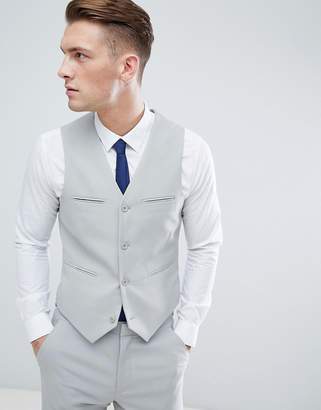 ASOS DESIGN Slim Suit Vest In light Gray