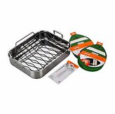 Thumbnail for your product : Le Creuset 5pc Large 17" X 13.75" Tri-ply Stainless Steel Roaster w/Nonstick Rack Set