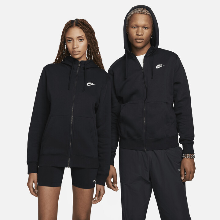Nike Men's Sportswear Club Fleece Full-Zip Hoodie in Black - ShopStyle