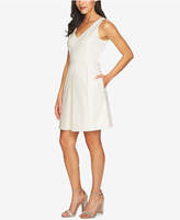 Thumbnail for your product : CeCe Metallic Jacquard Fit & Flare Dress