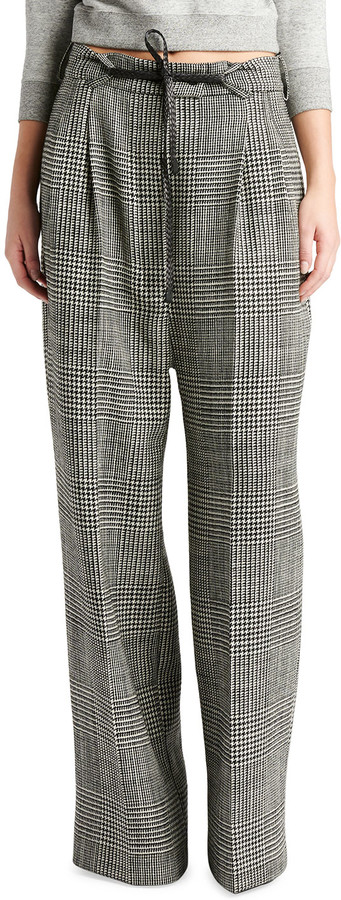 checkered wool pants