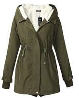 Thumbnail for your product : fereshte Women's Sherpa Lined Long Jacket Hooded Parka Overcoat Tag L
