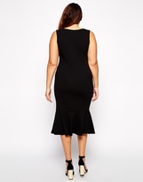 Thumbnail for your product : ASOS CURVE Exclusive Midi Bodycon Dress With Deep Plunge And Pephem