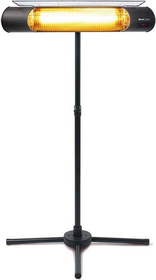 SENGOKU HeatMate 1000-Watt Metal Weatherproof Graphite Patio Heater with Stand and Remote in Black