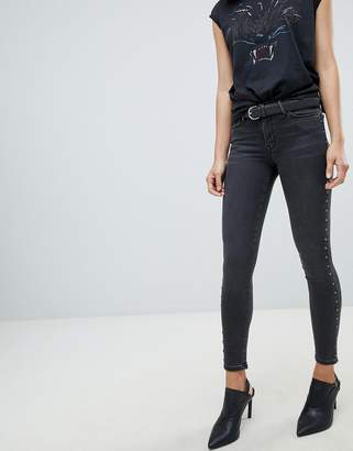 AllSaints washed skinny jean with studding