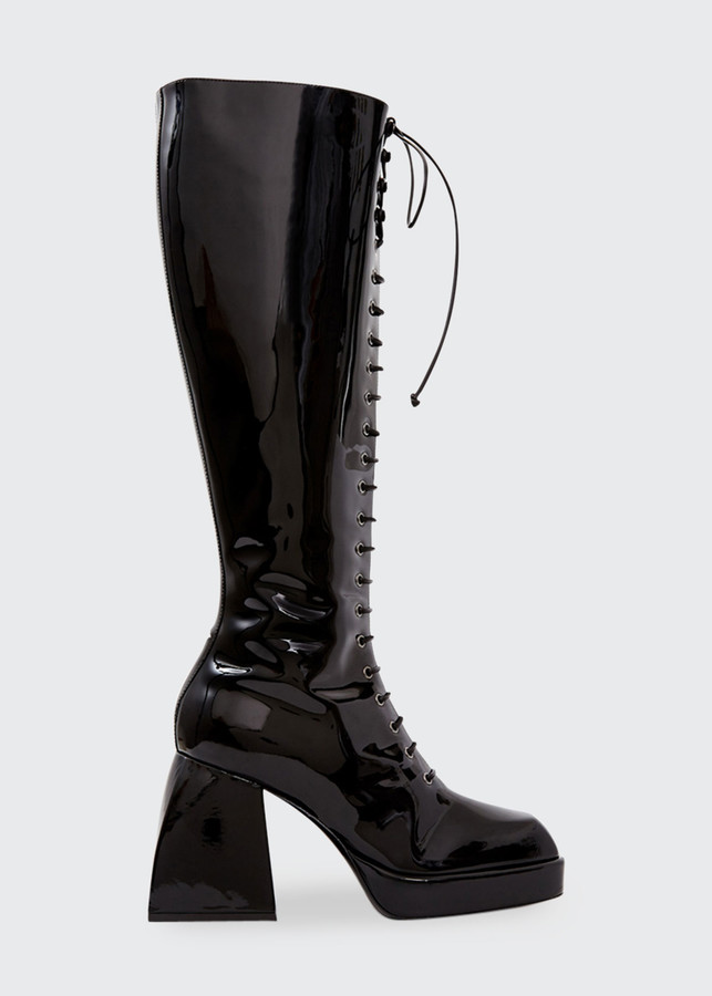 Patent Leather Lace Up Boots | Shop the 