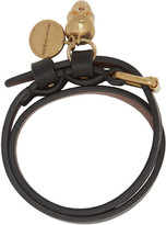 Thumbnail for your product : Alexander McQueen Black and Gold Double Wrap Skull Bracelet
