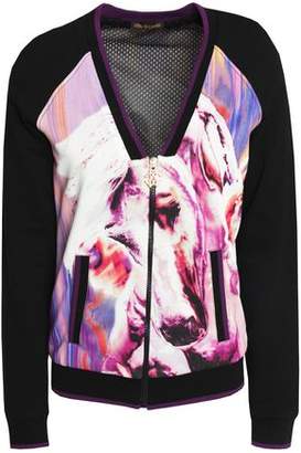 Roberto Cavalli Paneled Printed Cotton-Blend Jersey Jacket