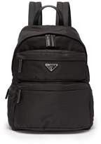 Thumbnail for your product : Prada Logo-plaque Nylon Backpack - Mens - Black