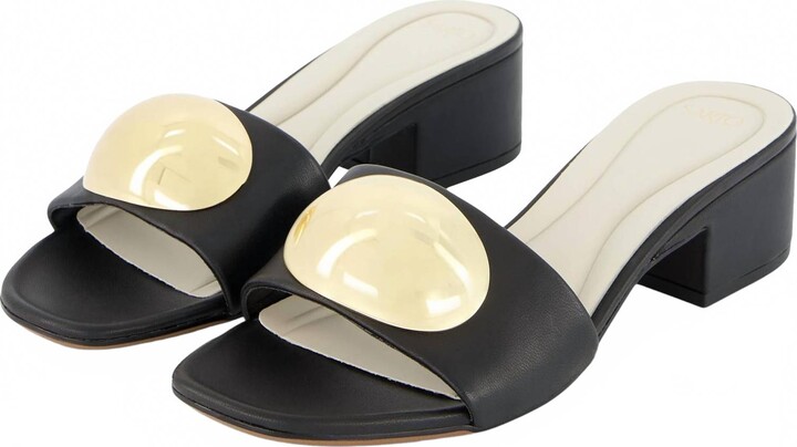Women's A-Nika Slide Sandal In Black Leather