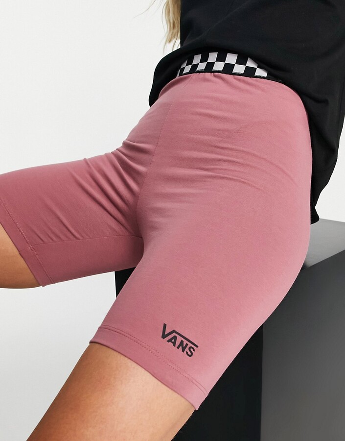 Vans Checkerboard legging shorts in burgundy - ShopStyle