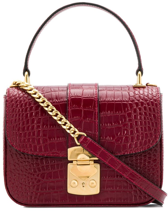 Miu Miu CrocodileEffect Crossbody Bag ShopStyle