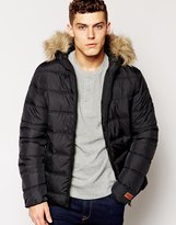 Thumbnail for your product : Jack & Jones Padded Jacket With Faux Fur Hood