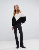 Thumbnail for your product : Moon River Contrast Knit Boxy Sweater
