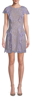 For Love & Lemons Mockingbird Ruffle Lace Dress