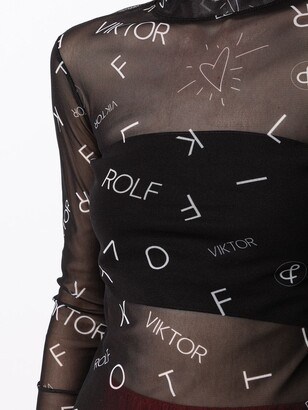 Viktor & Rolf monogram-print mesh T-shirt