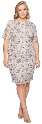 Adrianna Papell Plus Size Suzette Embroidery Sheath Women's Dress