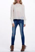 Thumbnail for your product : Double Zero Sheer Rhinestones Blouse