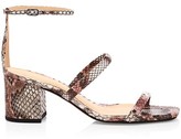 Thumbnail for your product : Alexandre Birman Lally Ankle-Strap Snakeskin Sandals