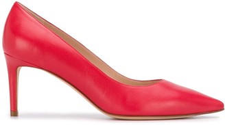 stuart weitzman red suede pumps