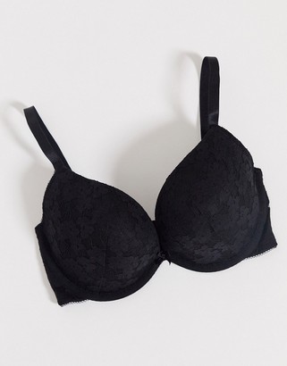 New Look essential lace push up bra in black - ShopStyle