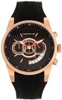 Thumbnail for your product : Morphic Quartz M72 Series, MPH7204, Black/Rose Gold Chronograph Silicone Watch 43MM