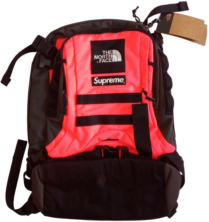 north face supreme backpack red